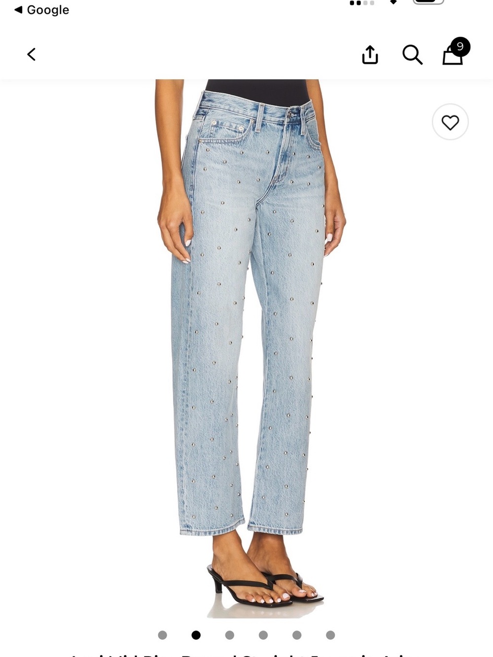 pistola Light Wash Embellished Straight Jeans